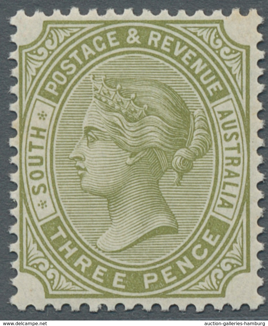 Südaustralien: 1899, Queen Victoria 3 Pence Oliv Perf. 13 Tie Proof Without Watermark Mint Never Hin - Cartas & Documentos