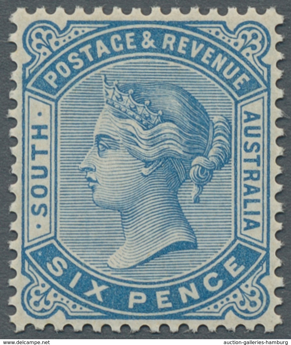 Südaustralien: 1899, Queen Victoria 6 Pence Blue Perf. 13 Tie Proof Without Watermark Unused, Nearly - Cartas & Documentos