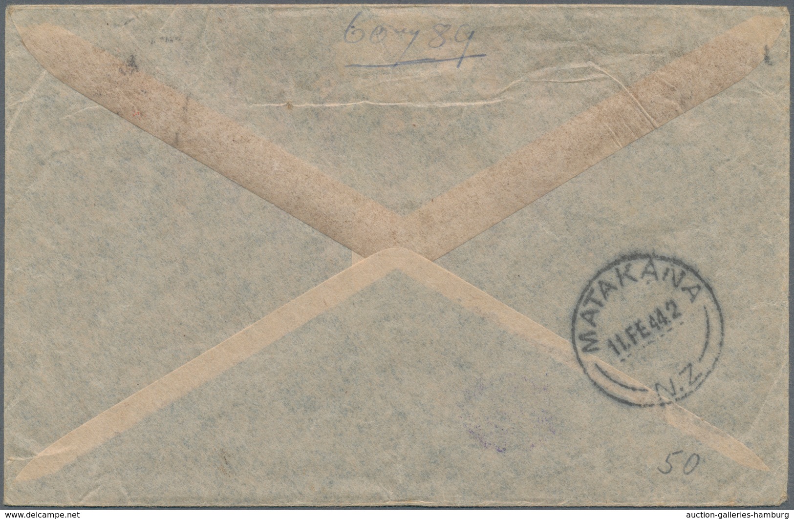 Neuseeland: 1942/1944, Two Expeditionary Force In The Middle East Censored Covers To New Zealand. On - Other & Unclassified