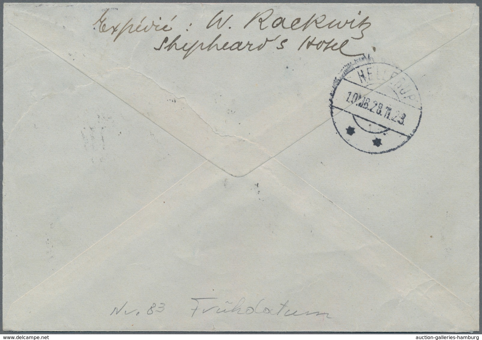 Ägypten: 1923 (16th Nov.), Registered Envelope Of Shepheard's Hotel, Cairo To Hellerup, Copenhagen, - Sonstige & Ohne Zuordnung