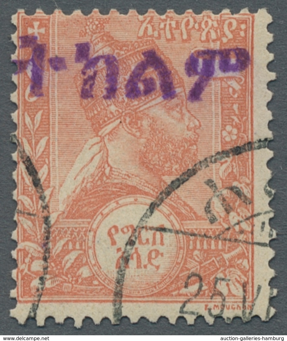 Äthiopien: 1903, "½ G. Malekathe Violet With Reverse Type Sequence", Used In Very Fine Condition, Ve - Ethiopia