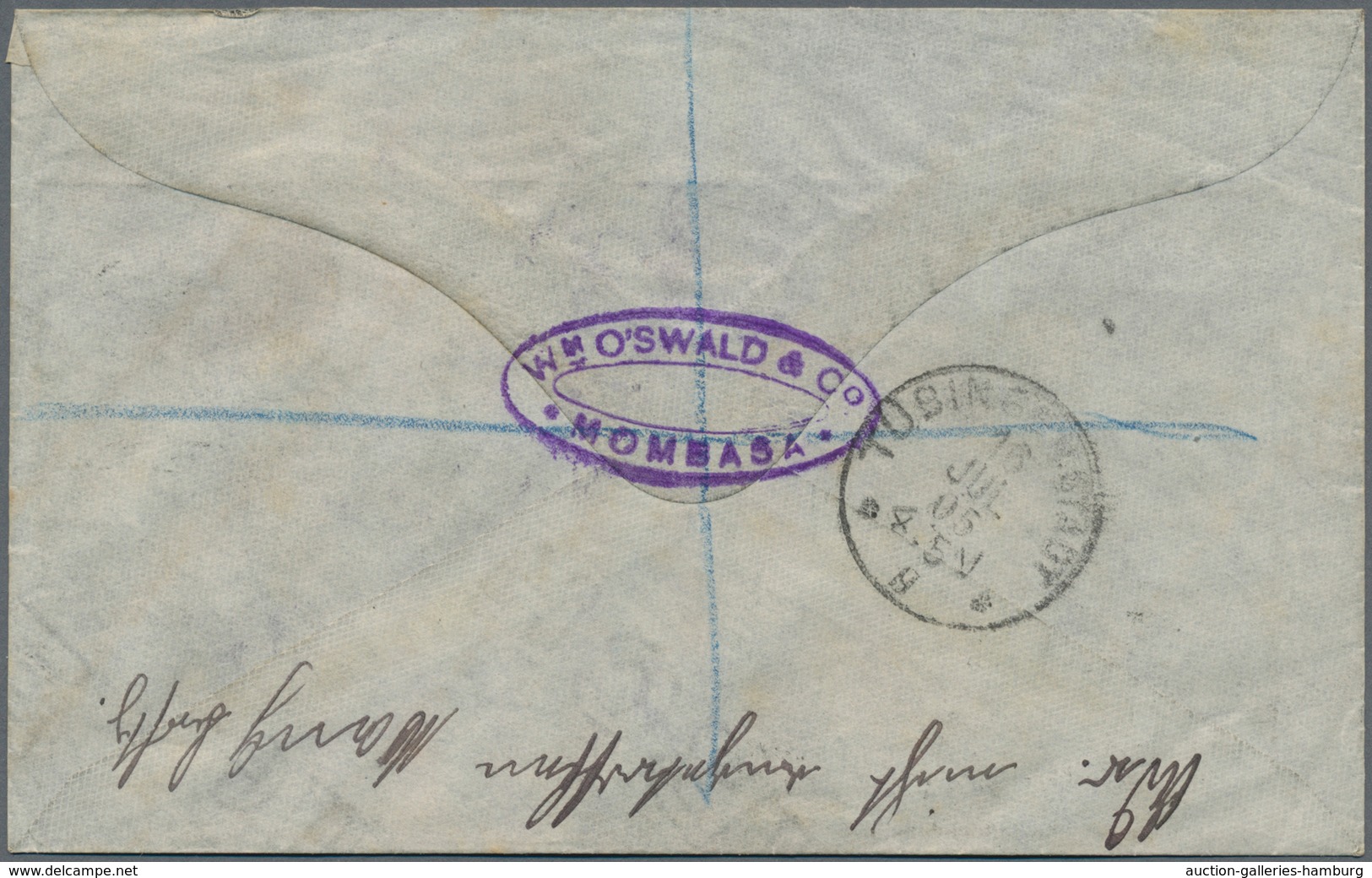 Britisch-Ostafrika Und Uganda - Ganzsachen: 1904 Postal Stationery Envelope 1a. Carmine Used Registe - East Africa & Uganda Protectorates