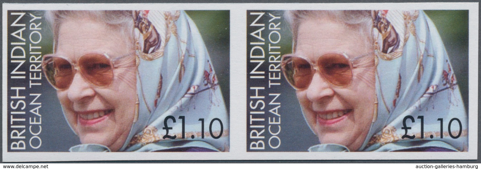 Britisches Territorium Im Indischen Ozean: 2006, 80th Birthday Of QEII Complete Set In Horizontal IM - Autres & Non Classés