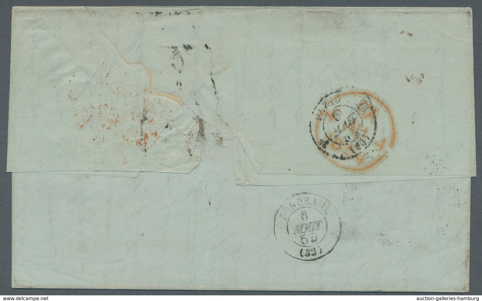 Mauritius: 1854, Private Letter With Full Content, Written In Ville Bague, Mauritius With Large Oval - Mauricio (...-1967)