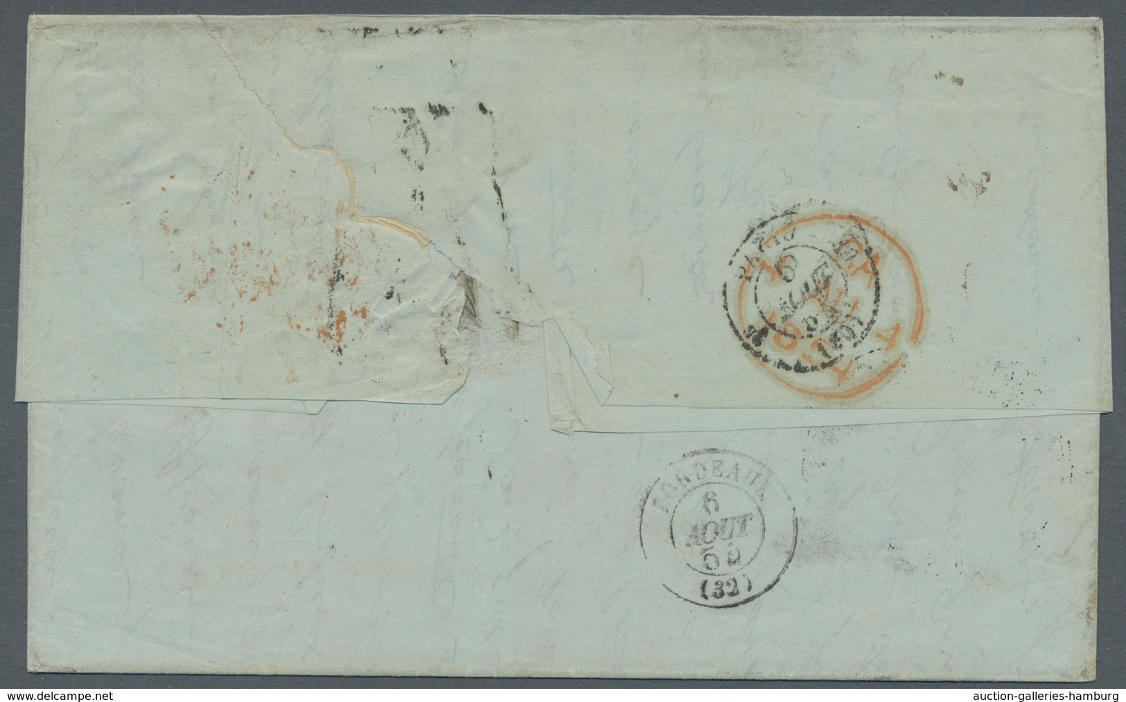 Mauritius: 1854, Private Letter With Full Content, Written In Ville Bague, Mauritius With Large Oval - Maurice (...-1967)