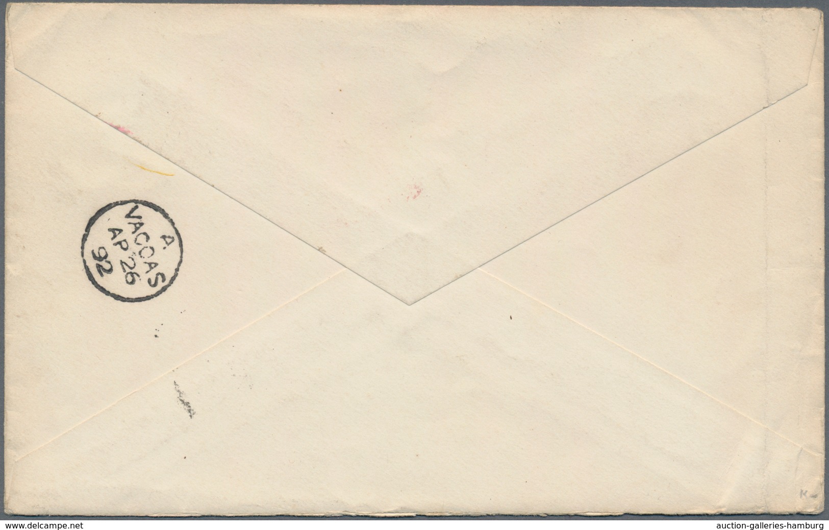 Mauritius: 1892. 50c Yellow Postal Stationery Envelope, Cancelled Mauritius A AP 26 92 And Oval Regi - Mauricio (...-1967)