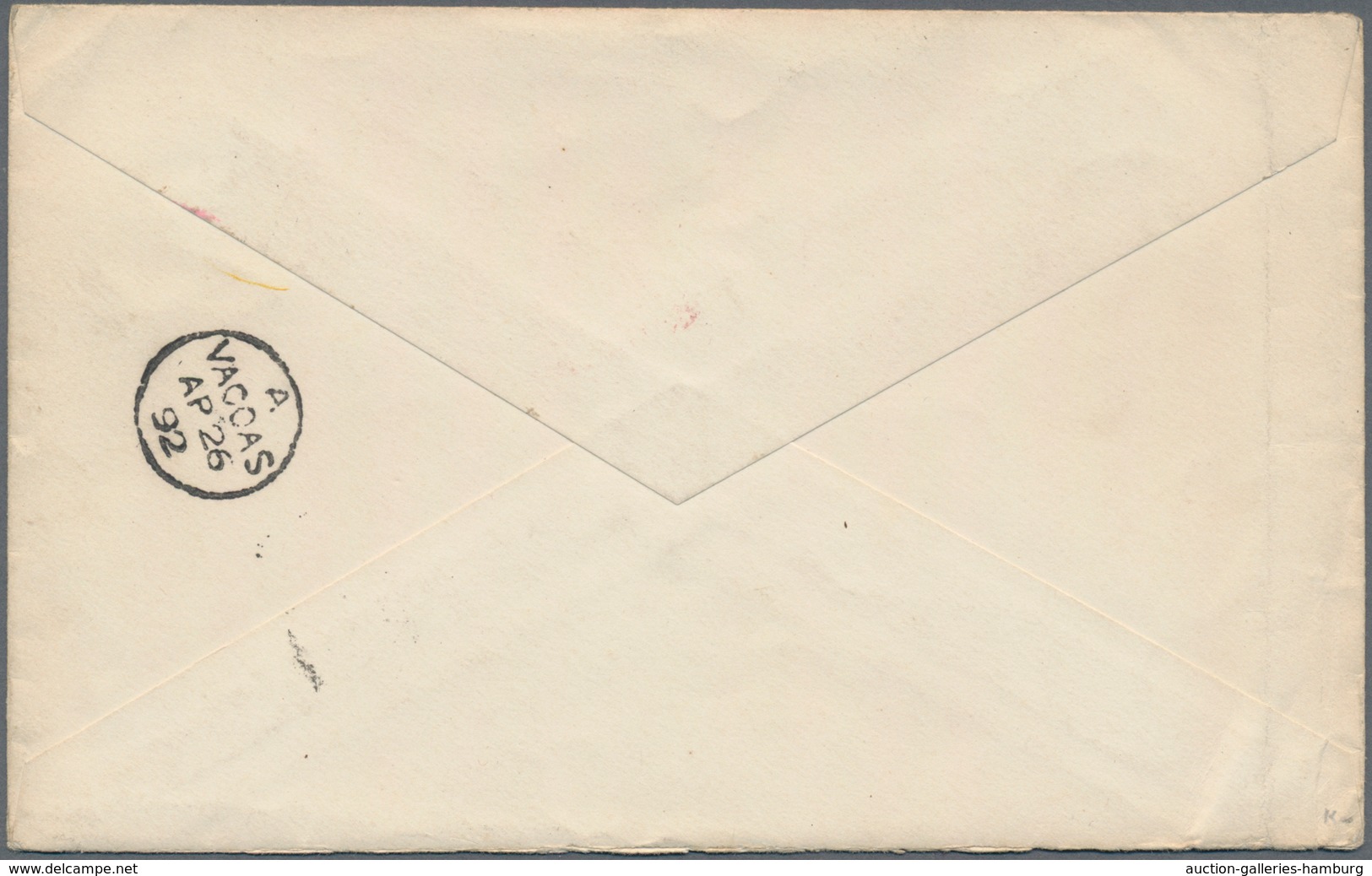 Mauritius: 1892. 50c Yellow Postal Stationery Envelope, Cancelled Mauritius A AP 26 92 And Oval Regi - Mauritius (...-1967)