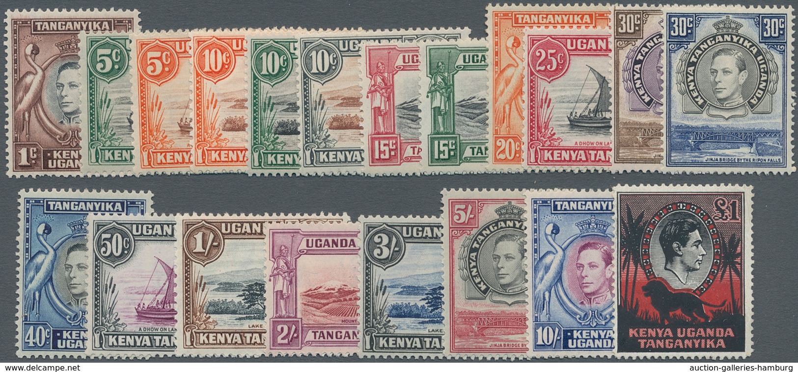 Ostafrikanische Gemeinschaft: 1938/1954, KGVI Pictorial Definitives Complete Simplified Set Of 20, M - África Oriental Británica
