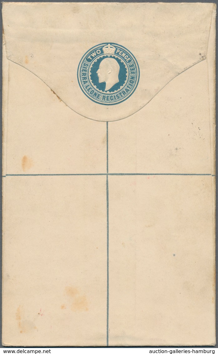 Sierra Leone: 1902 Postal Stationery Registered Envelope KEVII. 2d. Blue Used From Bo To Freetown In - Sierra Leona (1961-...)