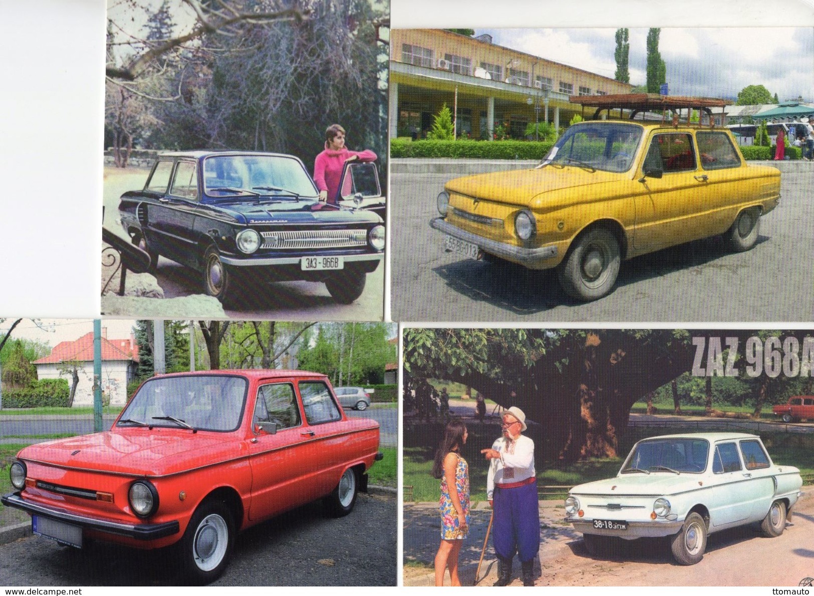 Lot Of 4 Different  ZAPOROZSEC And ZAZ  Postcards  -  Voitures Sovietiques  -  4 X CPM - Passenger Cars