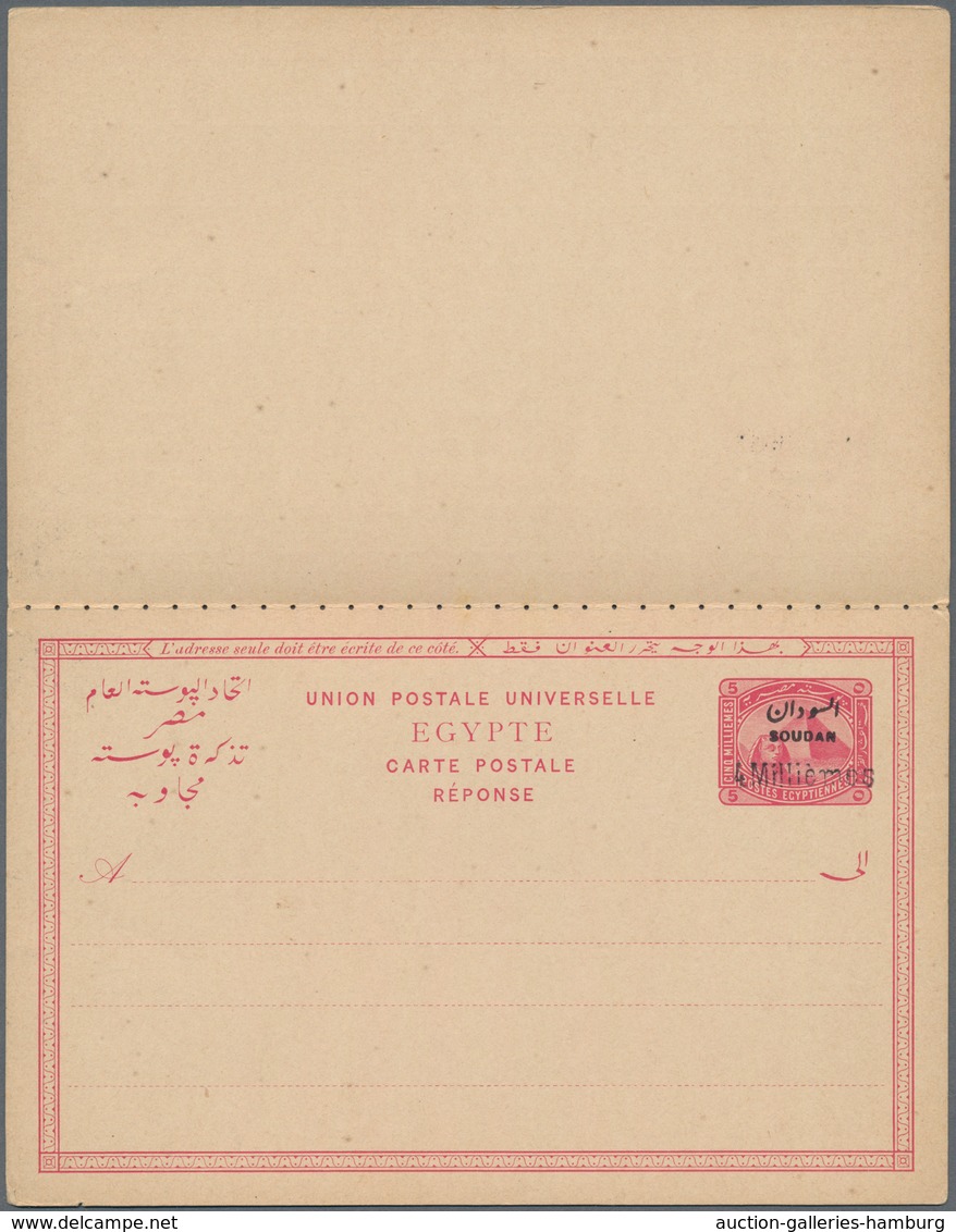 Sudan - Ganzsachen: 1899/1907: Three Different Postal Stationery Cards Used, With 1899 Card 4m. On 5 - Sudan (1954-...)