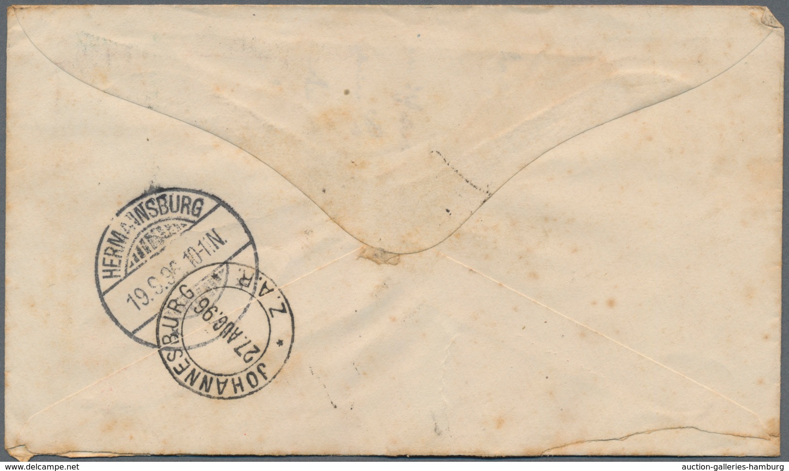 Südafrika Vorläufer: 1896-1917, Two Postal Stationery Items And A Cover, With 1) 1896 Cover From Joh - Sin Clasificación