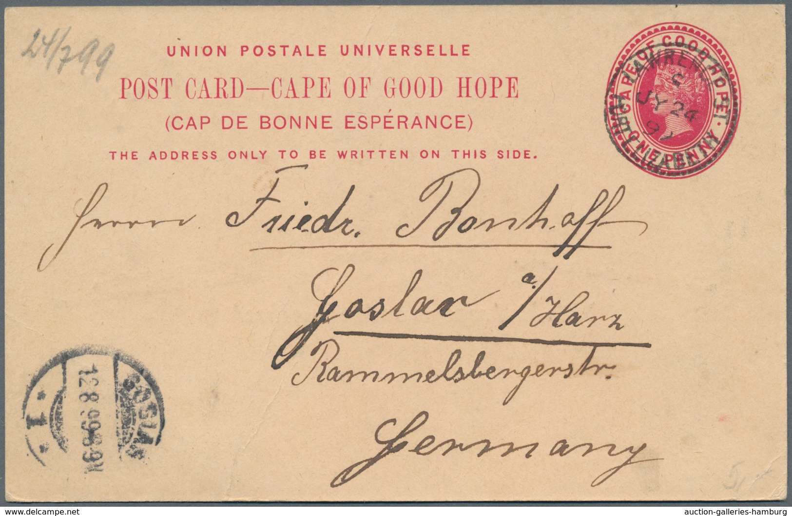 Südafrika Vorläufer: 1896-1917, Two Postal Stationery Items And A Cover, With 1) 1896 Cover From Joh - Sin Clasificación