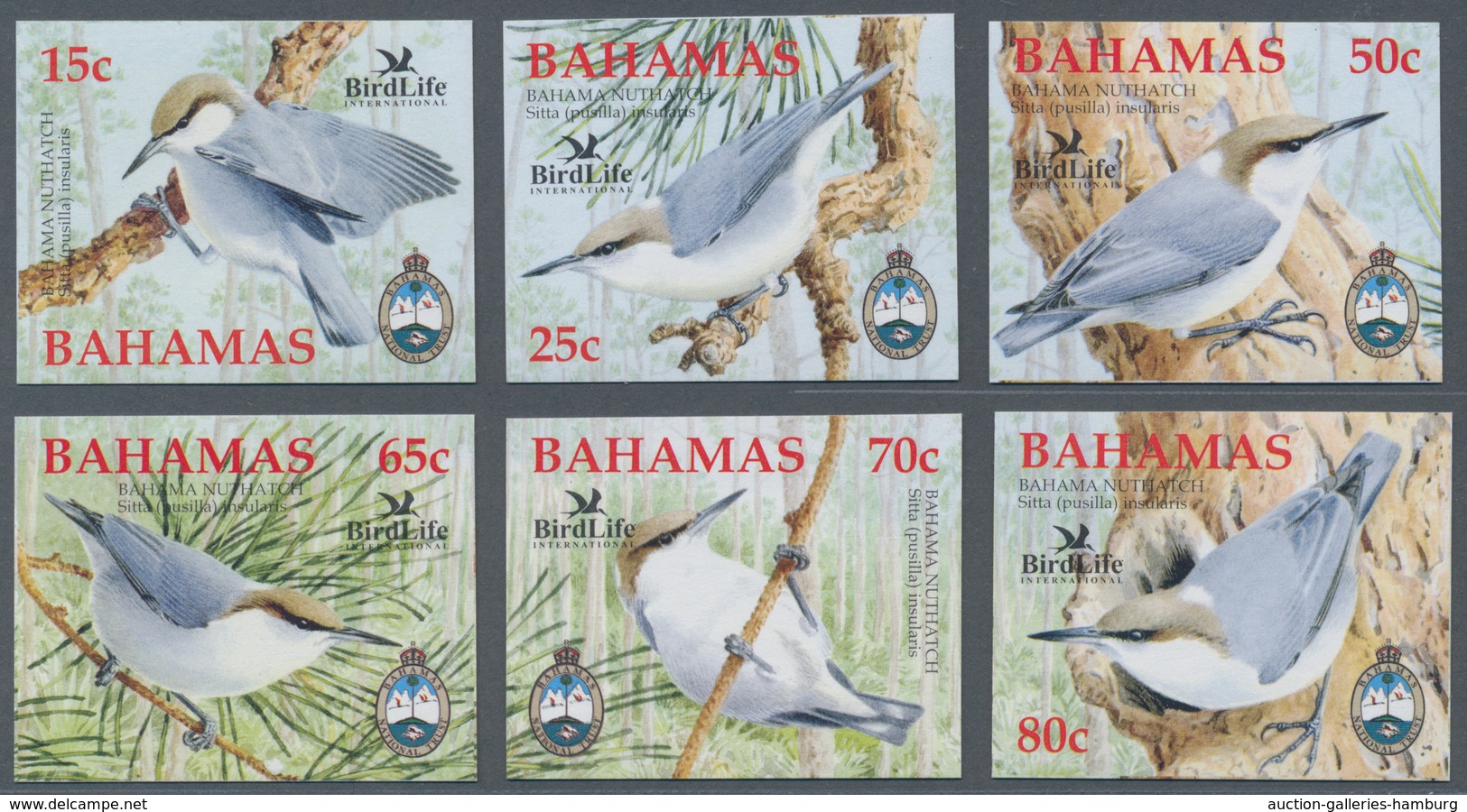 Bahamas: 2006. Complete Set "Nature Conservation Organisation 'BirdLife International'" In IMPERFORA - Bahamas (1973-...)