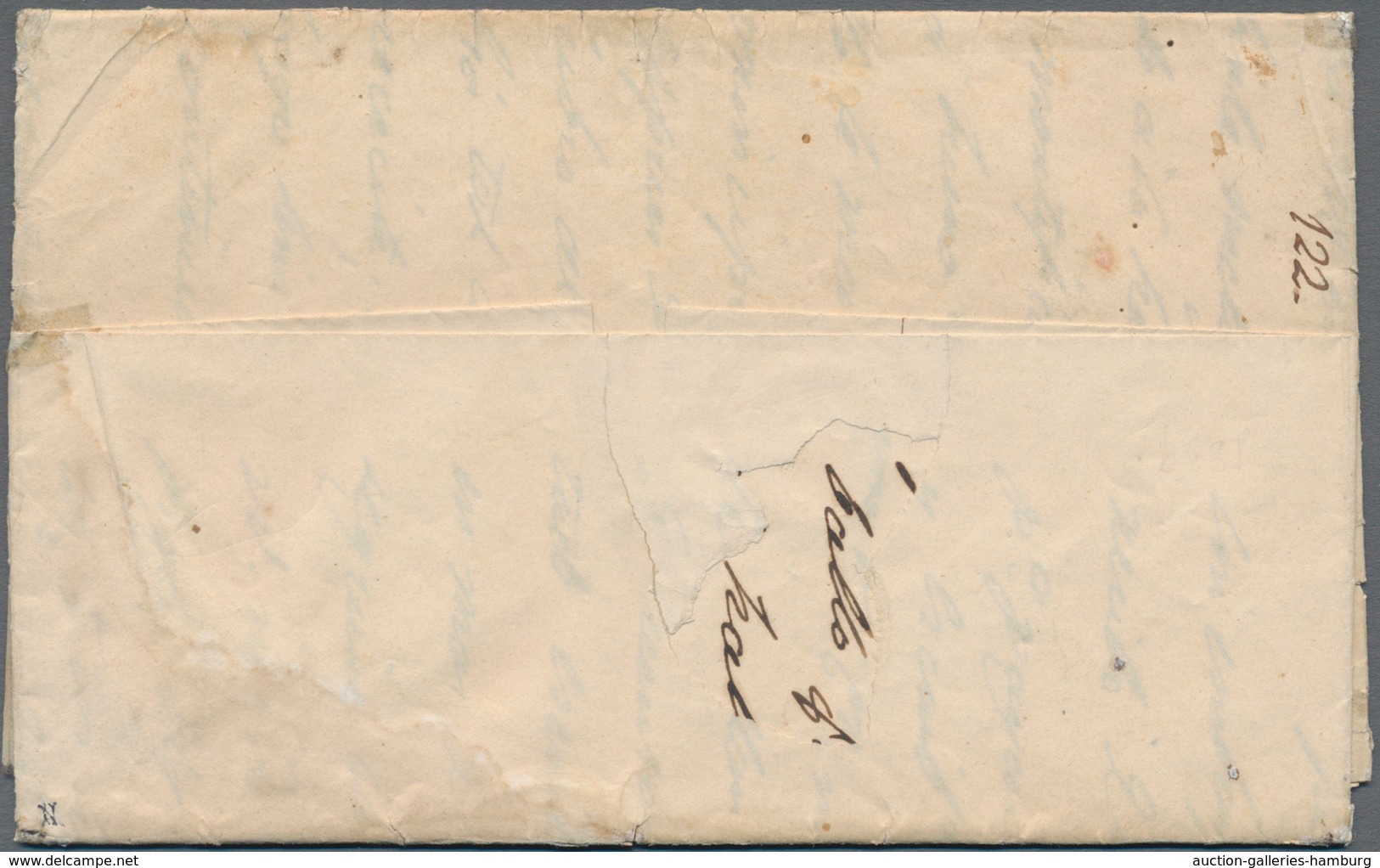 Bolivien: 1839, Folded Letter With Red Single Line "CHUQUISACA" Sent To Cochabamba, Taxed With Manus - Bolivien