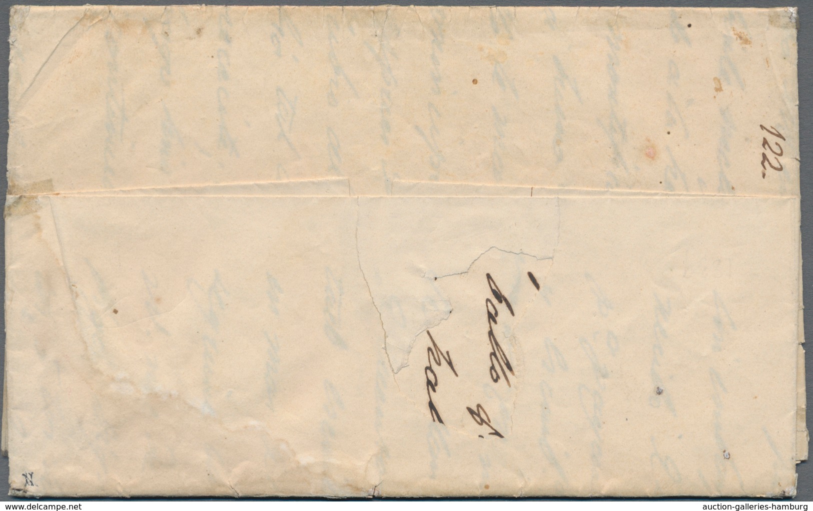 Bolivien: 1839, Folded Letter With Red Single Line "CHUQUISACA" Sent To Cochabamba, Taxed With Manus - Bolivië