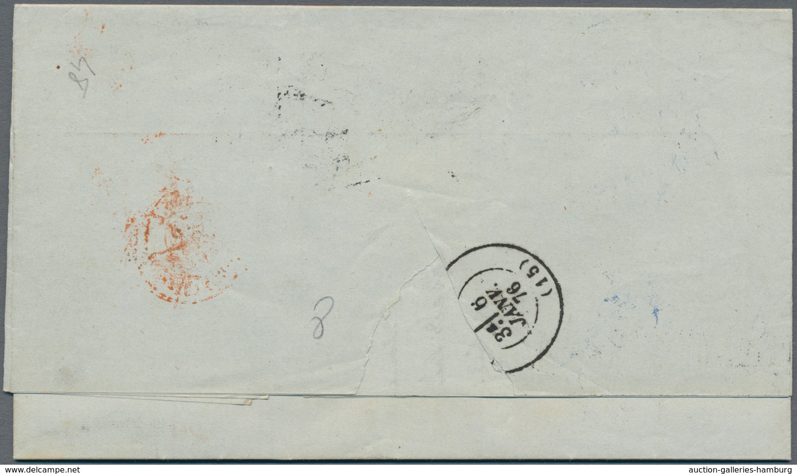 Brasilien - Vorphilatelie: 1849/1875-76: Four Stampless Transatlantic Letters To Europe, With 1849 L - Préphilatélie
