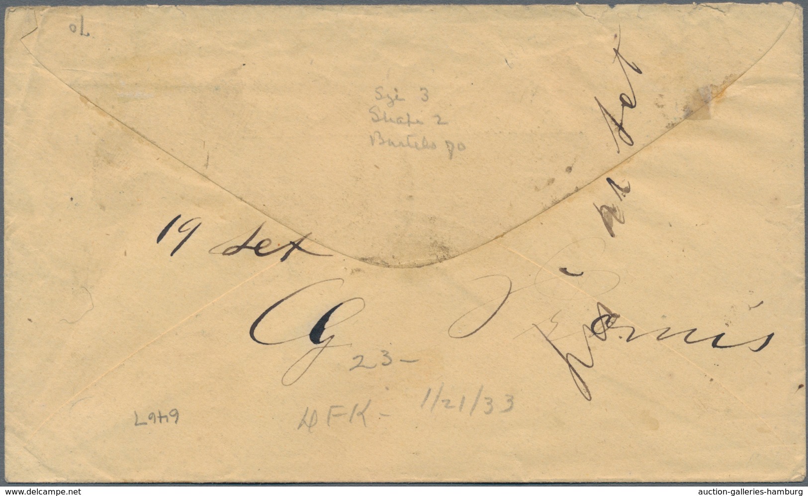 Canada - Britisch-Columbia Und Vancouverinsel: 1868 Appr., American 3 Cent Stationery Envelope With - Lettres & Documents