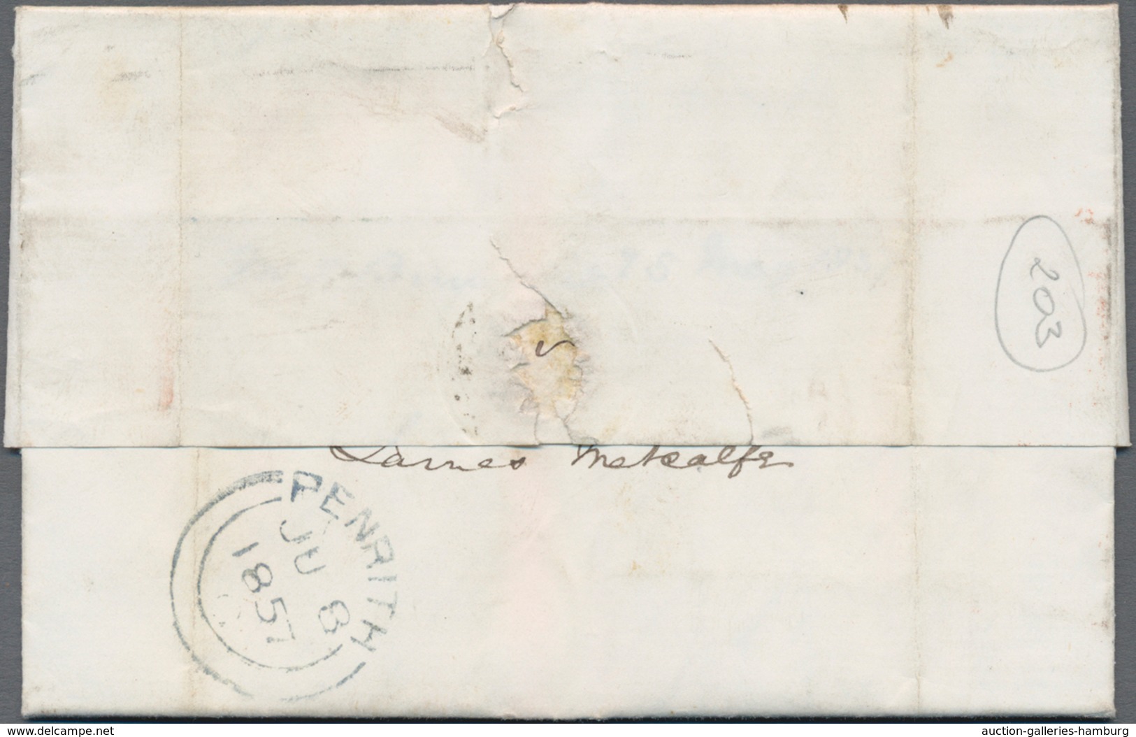 Canada: 1857, Folded Letter With Red "TORONTO PAID MAY 25 1857" And "PKT. LETTER PAID LIVERPOOL" Wit - Autres & Non Classés