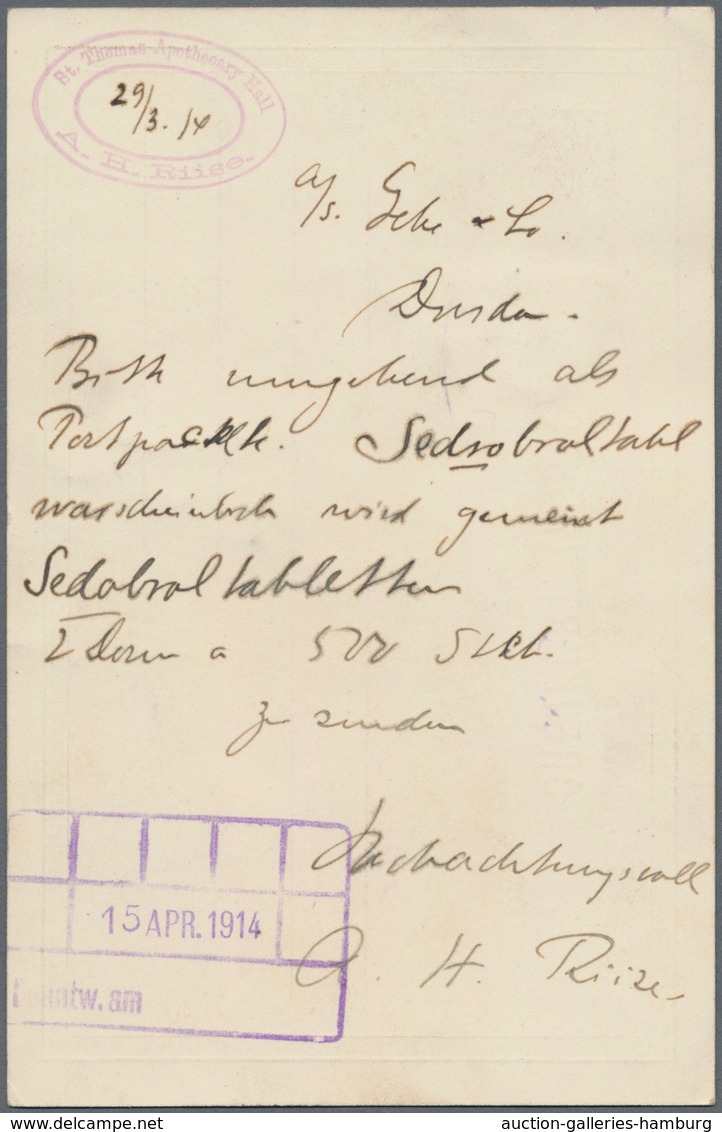 Dänisch-Westindien: 1893/1914 Three Postal Stationery Cards Sent From St. Thomas To Dresden, Germany - Denmark (West Indies)