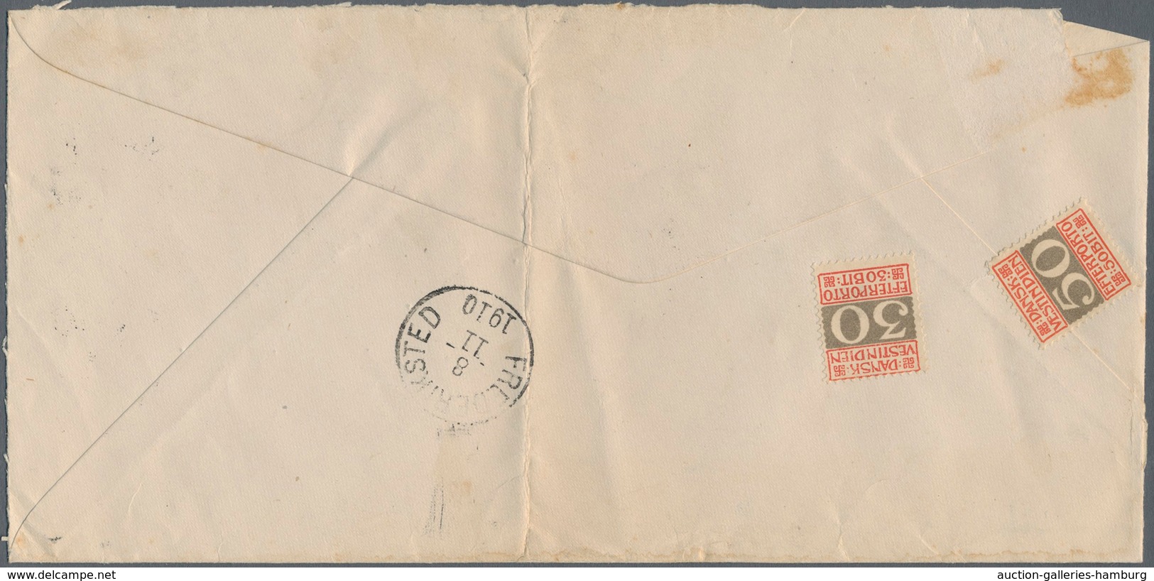 Dänisch-Westindien: 1910, Incoming Ship Consignee Mail "S/S Korona" With Manuscript "Consignees Paqu - Dinamarca (Antillas)