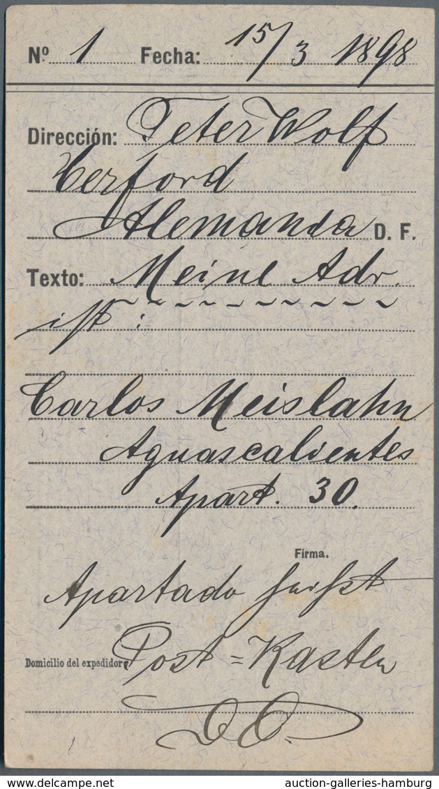 Mexiko - Ganzsachen: 1897, 5 C (+ 1 C) Orange Telegram Form Card, Used With Cds AGUASCALIENTES, 13 M - Mexiko