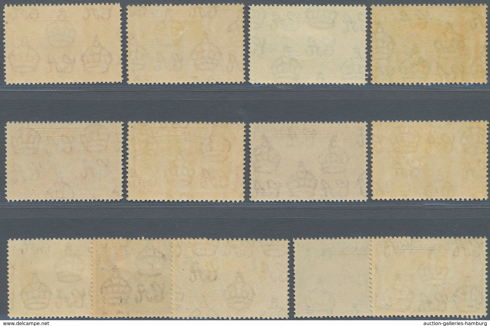 Montserrat: 1938/1949, KGVI Pictorial Definitives Complete Set Of 12 And Additional Different Perfor - Andere & Zonder Classificatie