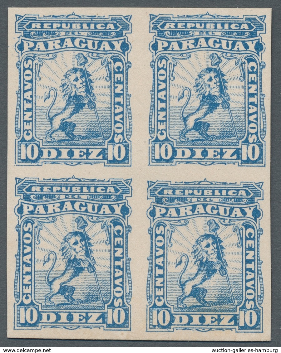 Paraguay: 1879-81, second "lion" type, small selection of colour proofs (26), some units incl. 5c. h