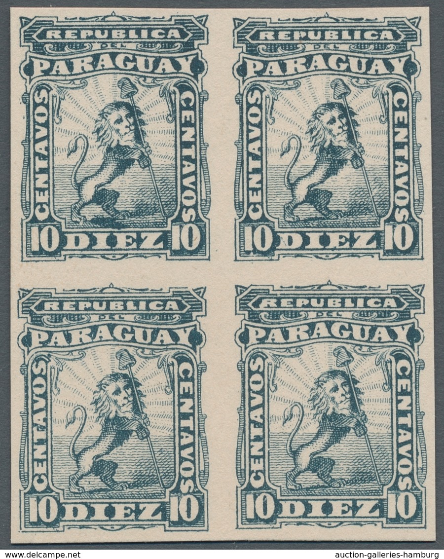 Paraguay: 1879-81, second "lion" type, small selection of colour proofs (26), some units incl. 5c. h