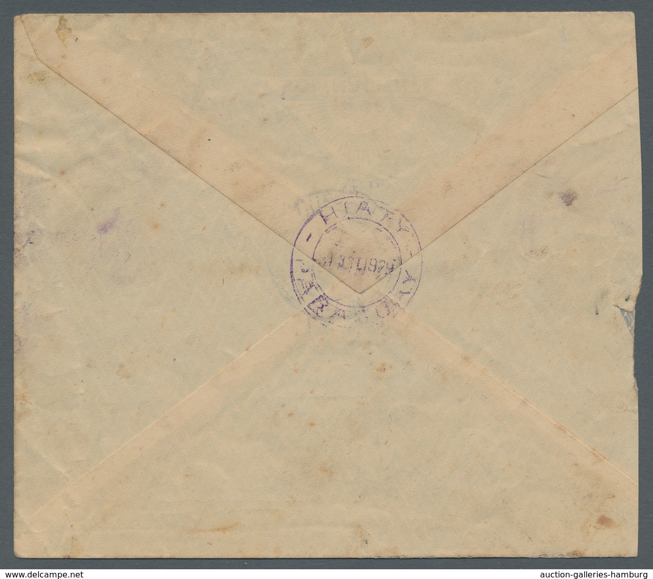 Paraguay: 1929, Carlos Pfannl Provisional Stamp Used On Domestic Cover To Hiaty With Arrival Postmar - Paraguay