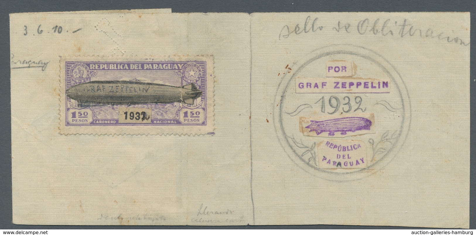 Paraguay: 1932, Zeppelin Issue. Artist`s Designs For The Issue. Some Drawings For The Stamps And The - Paraguay