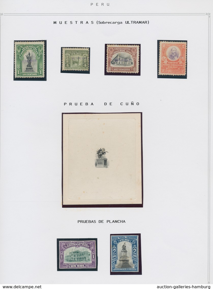 Peru: 1895-1921, Specialised Collection On Written-up Album Pages Ex Bustamante. Comprises Large Uni - Peru