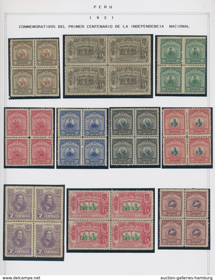 Peru: 1895-1921, Specialised Collection On Written-up Album Pages Ex Bustamante. Comprises Large Uni - Pérou