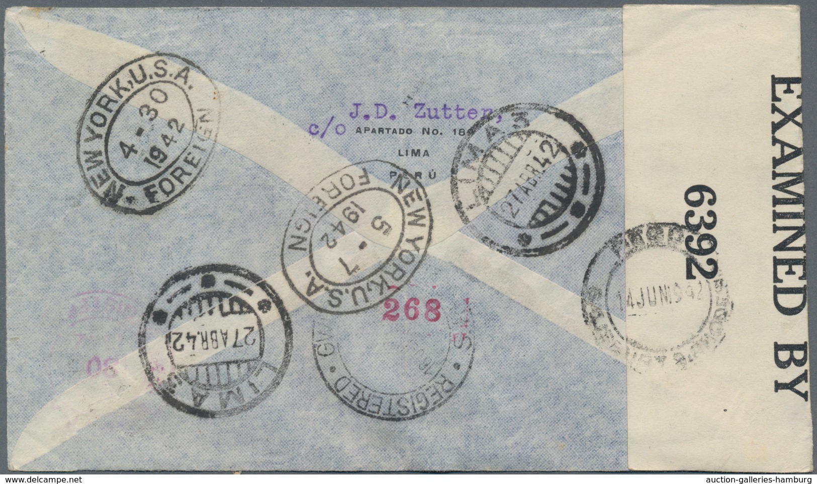 Peru: 1942, 2 Airmail Covers From LIMA To A Pilot At "Rhodesian Air Taining Group" In Salisbury, Sou - Perú