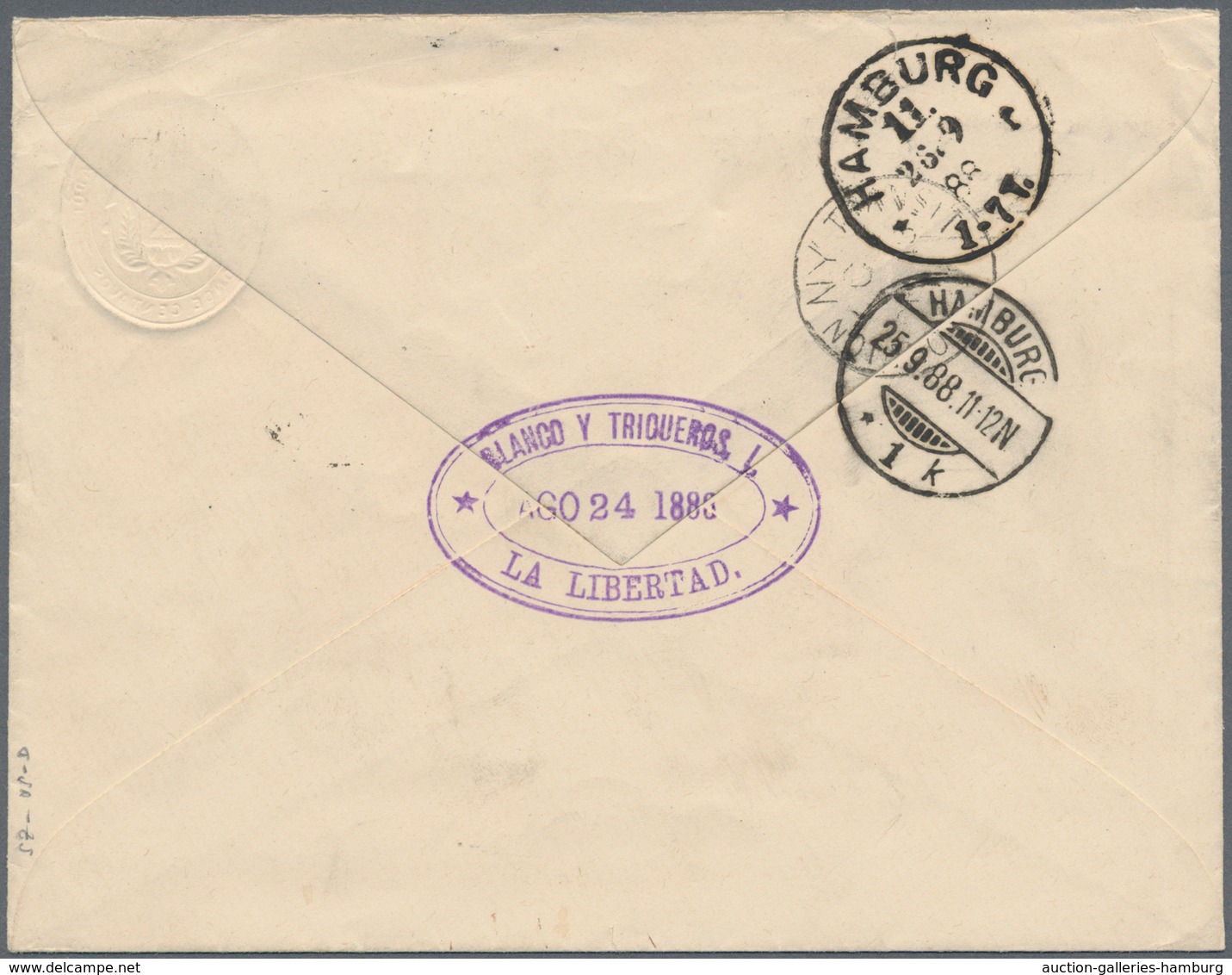 El Salvador - Ganzsachen: 1887 11 Centavos Blue Postal Stationery Envelope Without CONTAD MYOR On Fl - El Salvador