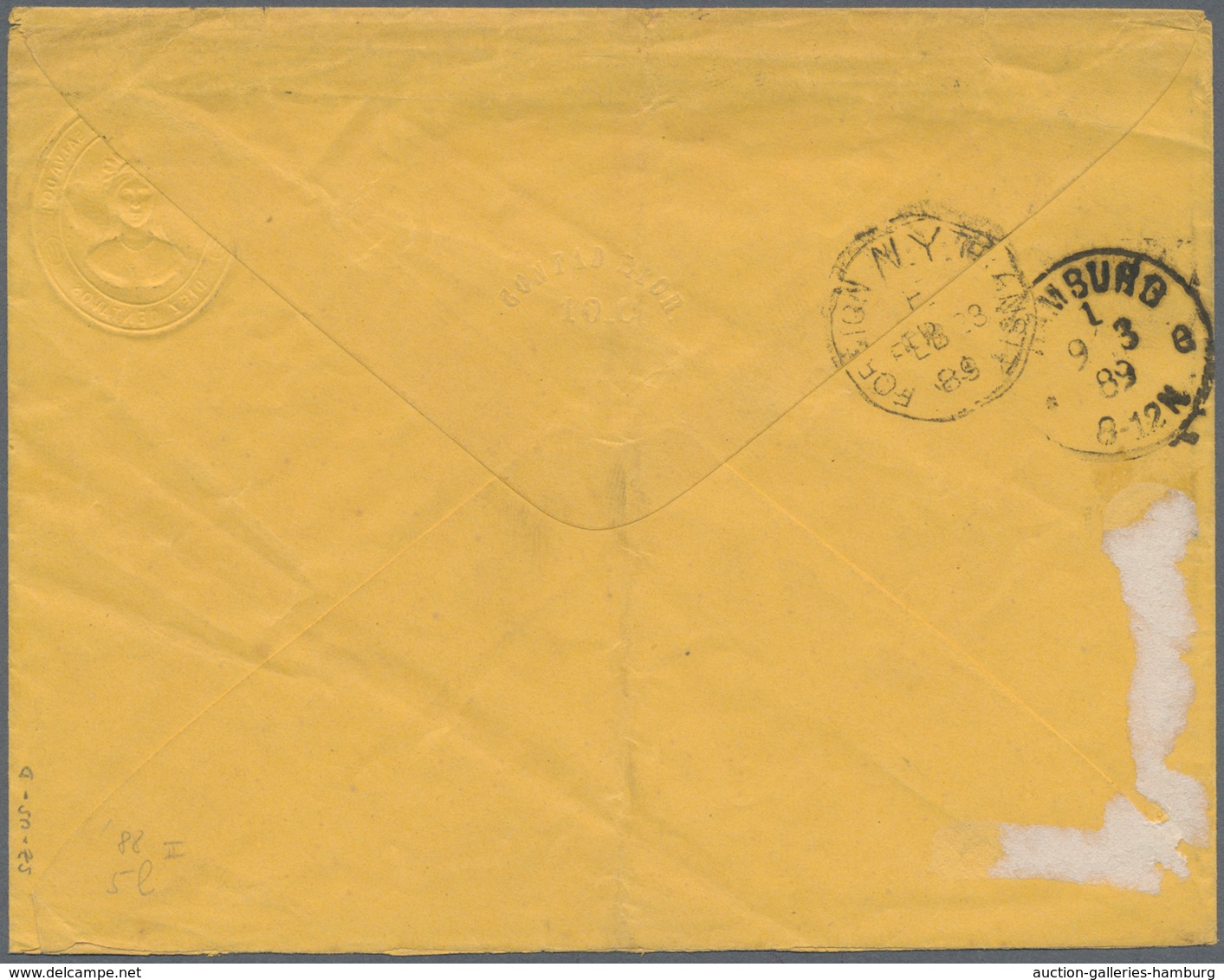 El Salvador - Ganzsachen: 1888 10 Centavos Showing PROVISIONAL Overprint, Postal Stationery Envelope - El Salvador