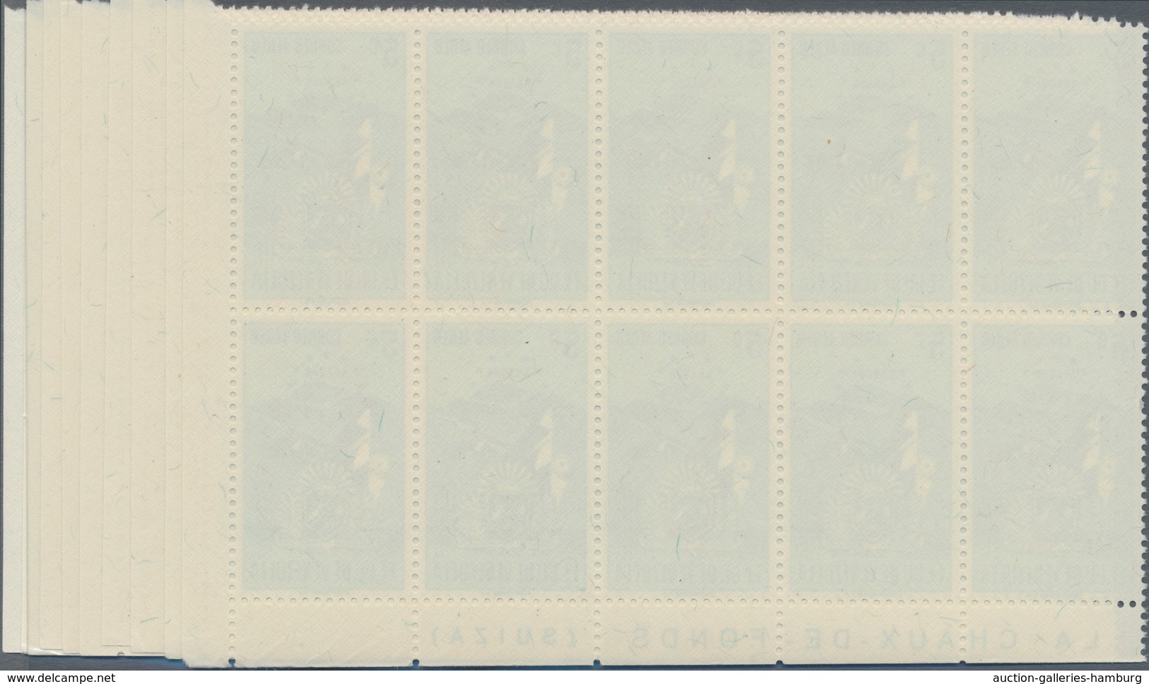 Venezuela: 1952, Coat Of Arms 'ARAGUA‘ Airmail Stamps Complete Set Of Nine In Blocks Of Ten From Low - Venezuela
