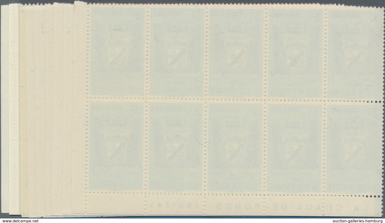 Venezuela: 1952, Coat Of Arms 'MIRANDA‘ Airmail Stamps Complete Set Of Nine In Blocks Of Ten From Lo - Venezuela