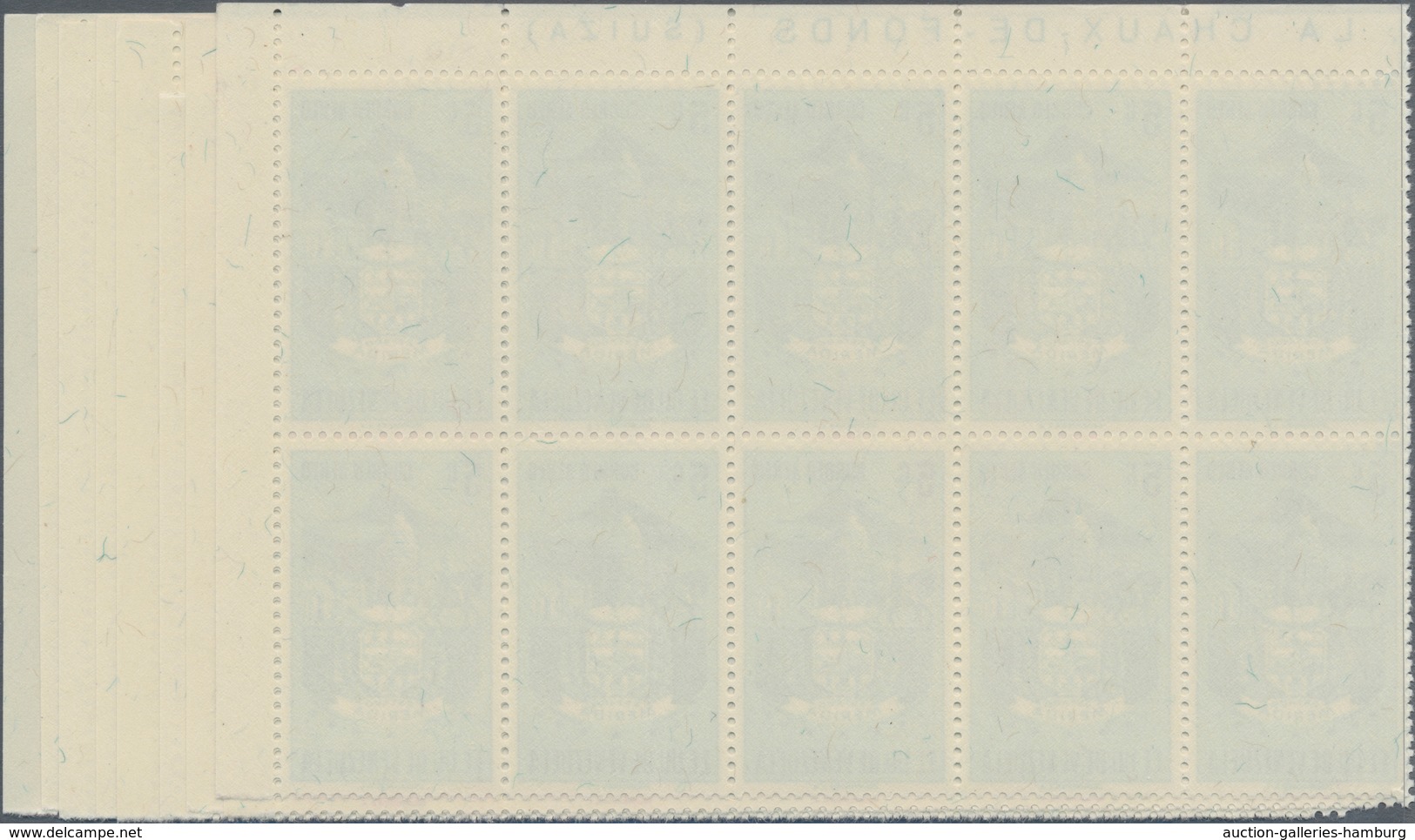 Venezuela: 1953, Coat Of Arms 'MERIDA‘ Airmail Stamps Complete Set Of Nine In Blocks Of Ten From Upp - Venezuela