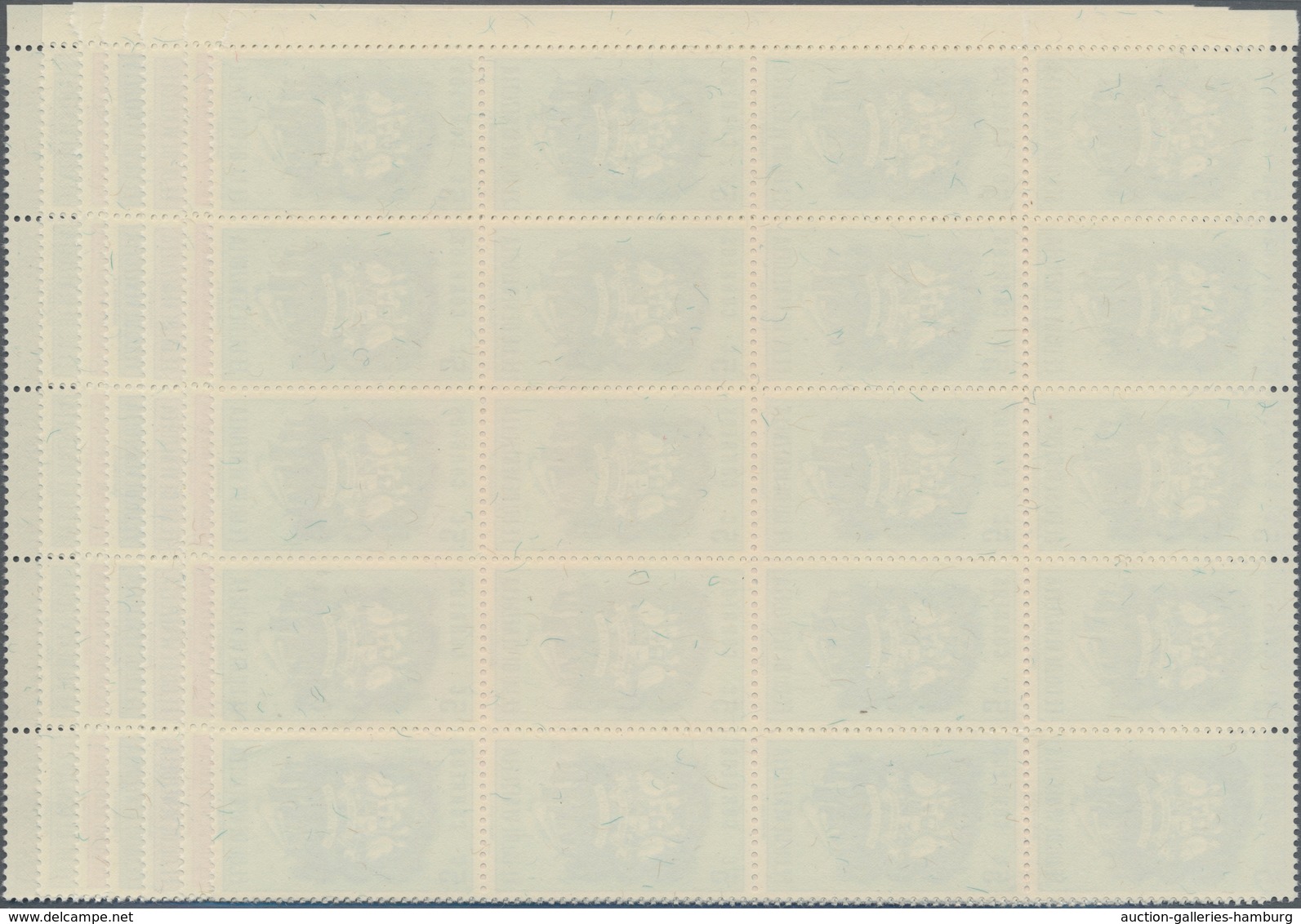 Venezuela: 1953, Coat Of Arms 'PORTUGUESA‘ Normal Stamps Complete Set Of Seven In Blocks Of 20 From - Venezuela