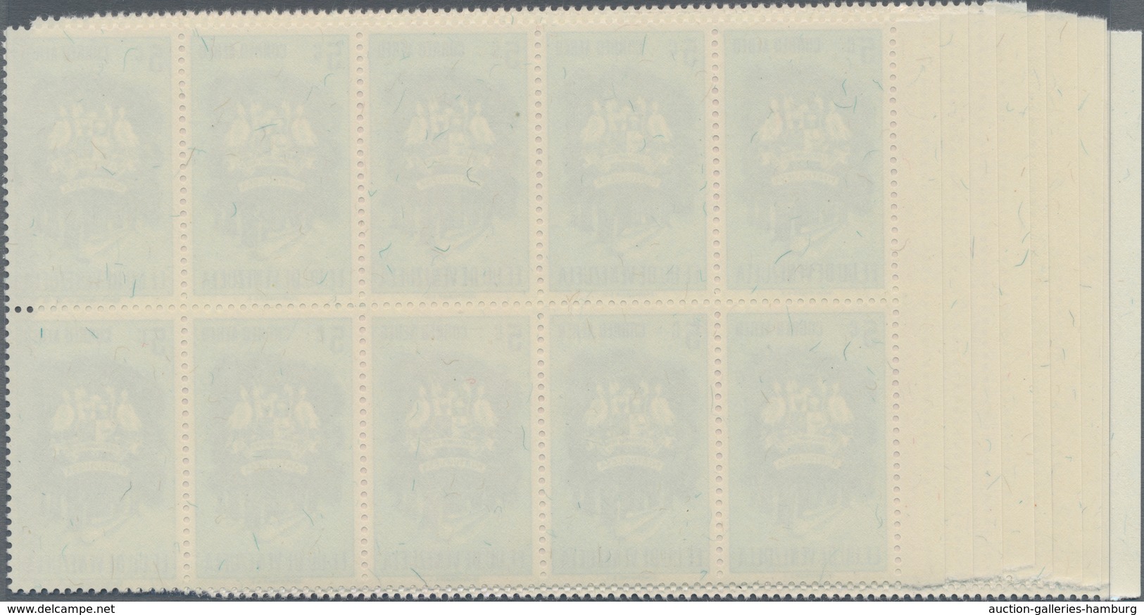 Venezuela: 1953, Coat Of Arms 'PORTUGUESA‘ Airmail Stamps Complete Set Of Nine In Blocks Of Ten From - Venezuela