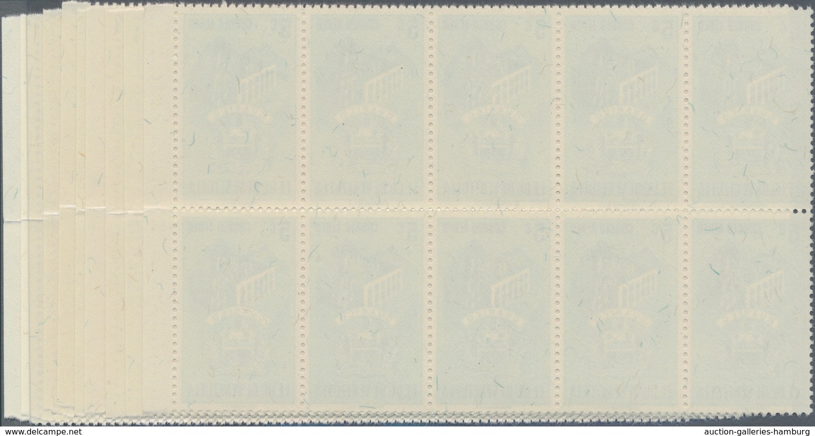 Venezuela: 1953, Coat Of Arms 'GUARICO‘ Airmail Stamps Complete Set Of Nine In Blocks Of Ten From Ri - Venezuela