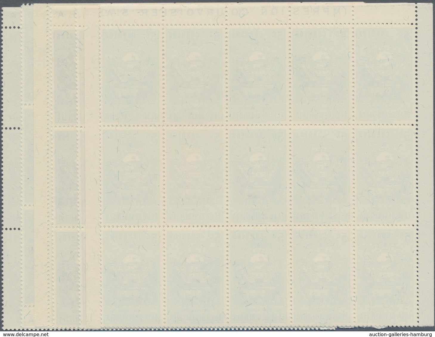 Venezuela: 1953, Coat Of Arms 'COJEDES' Normal Stamps Complete Set Of Seven In Blocks Of 15 From Dif - Venezuela