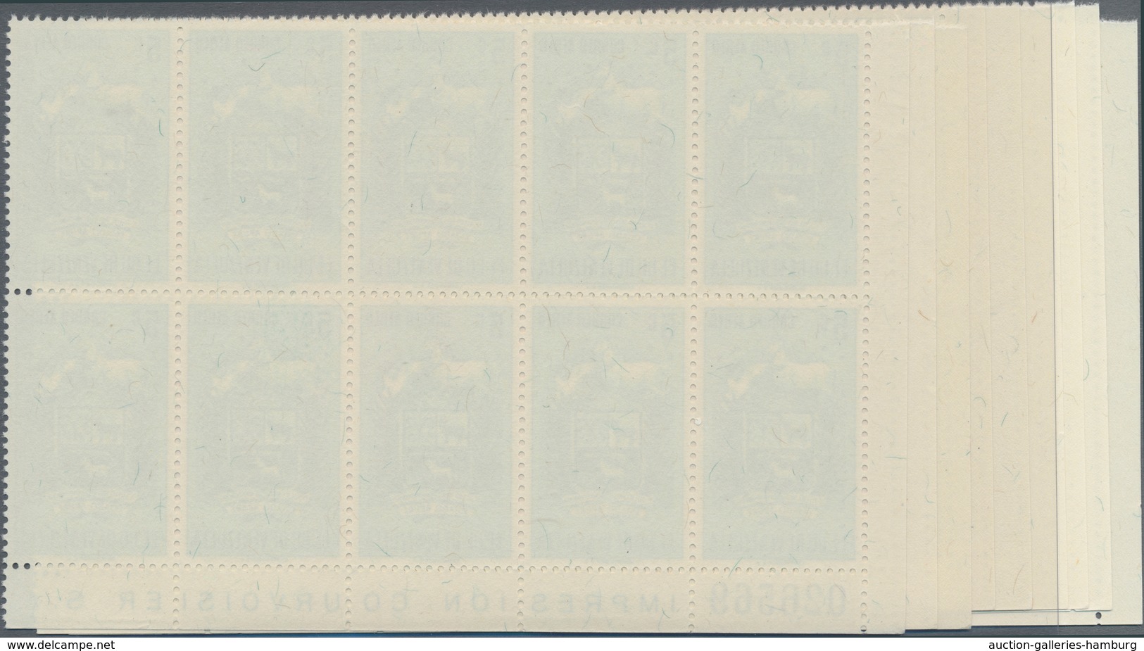 Venezuela: 1953, Coat Of Arms 'APURE‘ Airmail Stamps Complete Set Of Nine In Blocks Of Ten From Lowe - Venezuela