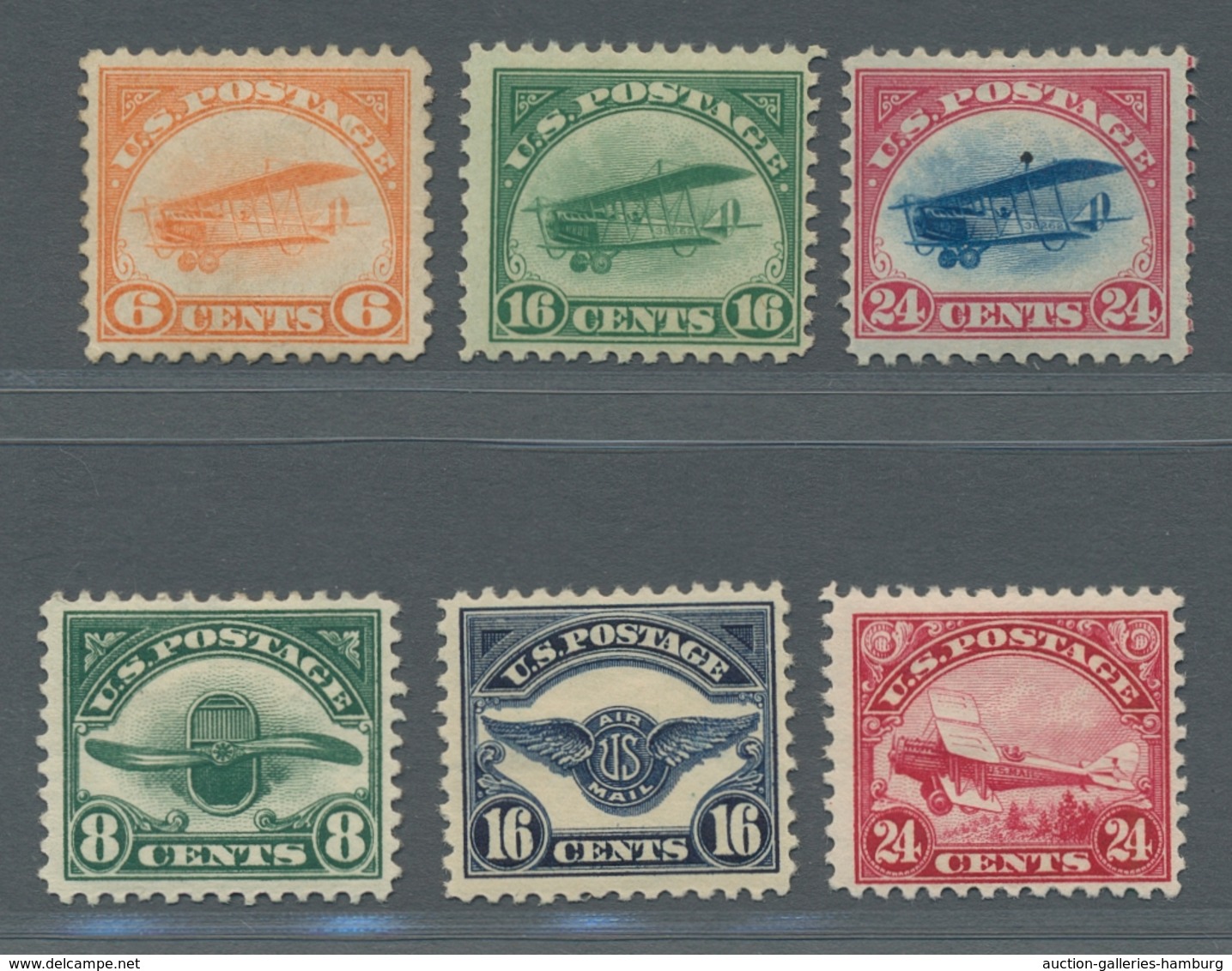 Vereinigte Staaten Von Amerika: 1918-1923, Airmail Stamps, Both Sets Complete Mint, In VF Condition. - Otros & Sin Clasificación