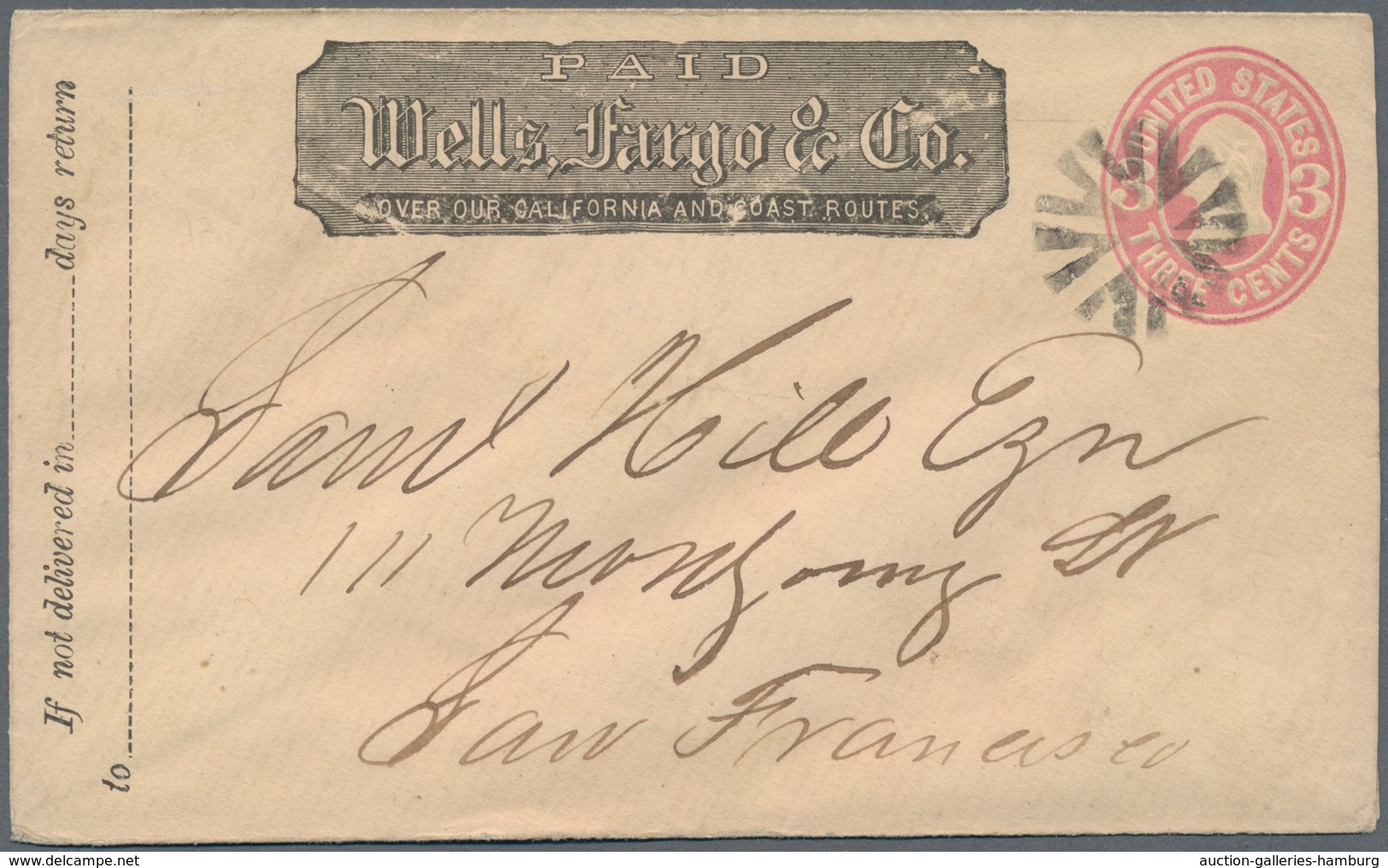 Vereinigte Staaten Von Amerika - Ganzsachen: 1869/1899, Four Different "Wells Fargo" Stationery Enve - Andere & Zonder Classificatie