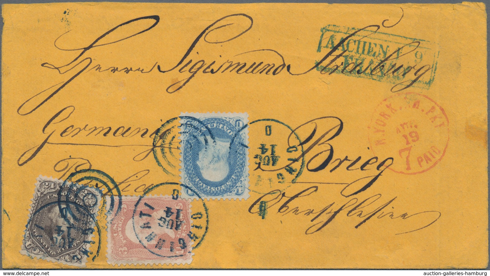 Vereinigte Staaten Von Amerika - Transatlantik-Mail: 1865, Beautiful Transatlantic Cover Fron CINCIN - Sonstige & Ohne Zuordnung