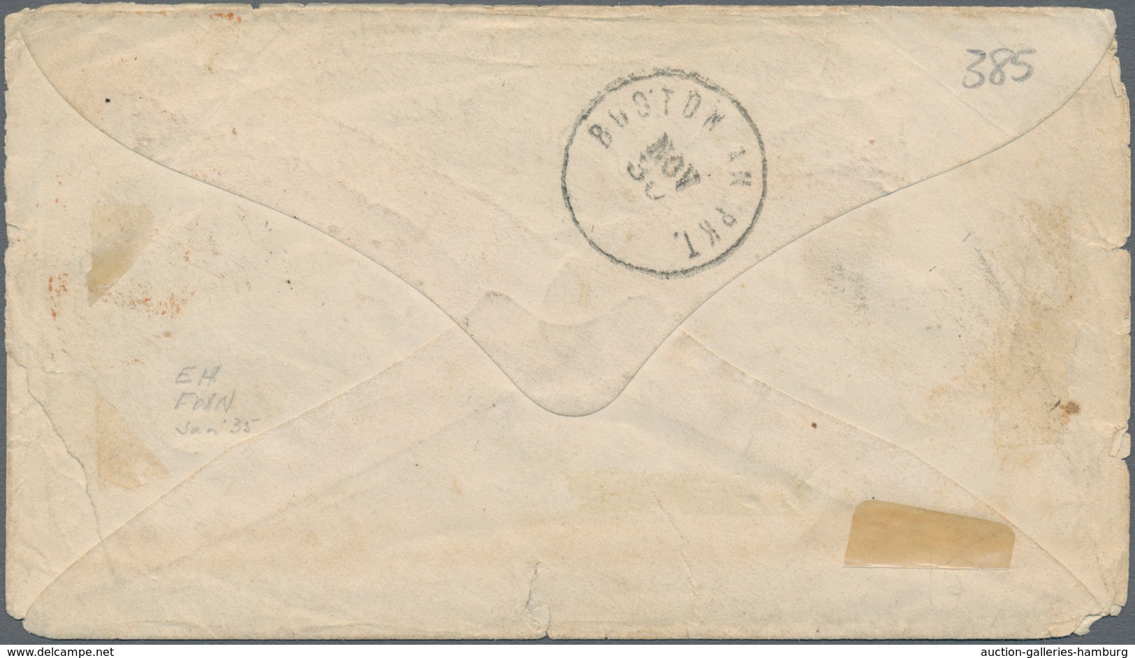 Transatlantikmail: 1868, Letter Sent From FIRENZE Via France To Boston, USA With Red Boxed "AM Servi - Otros - Europa