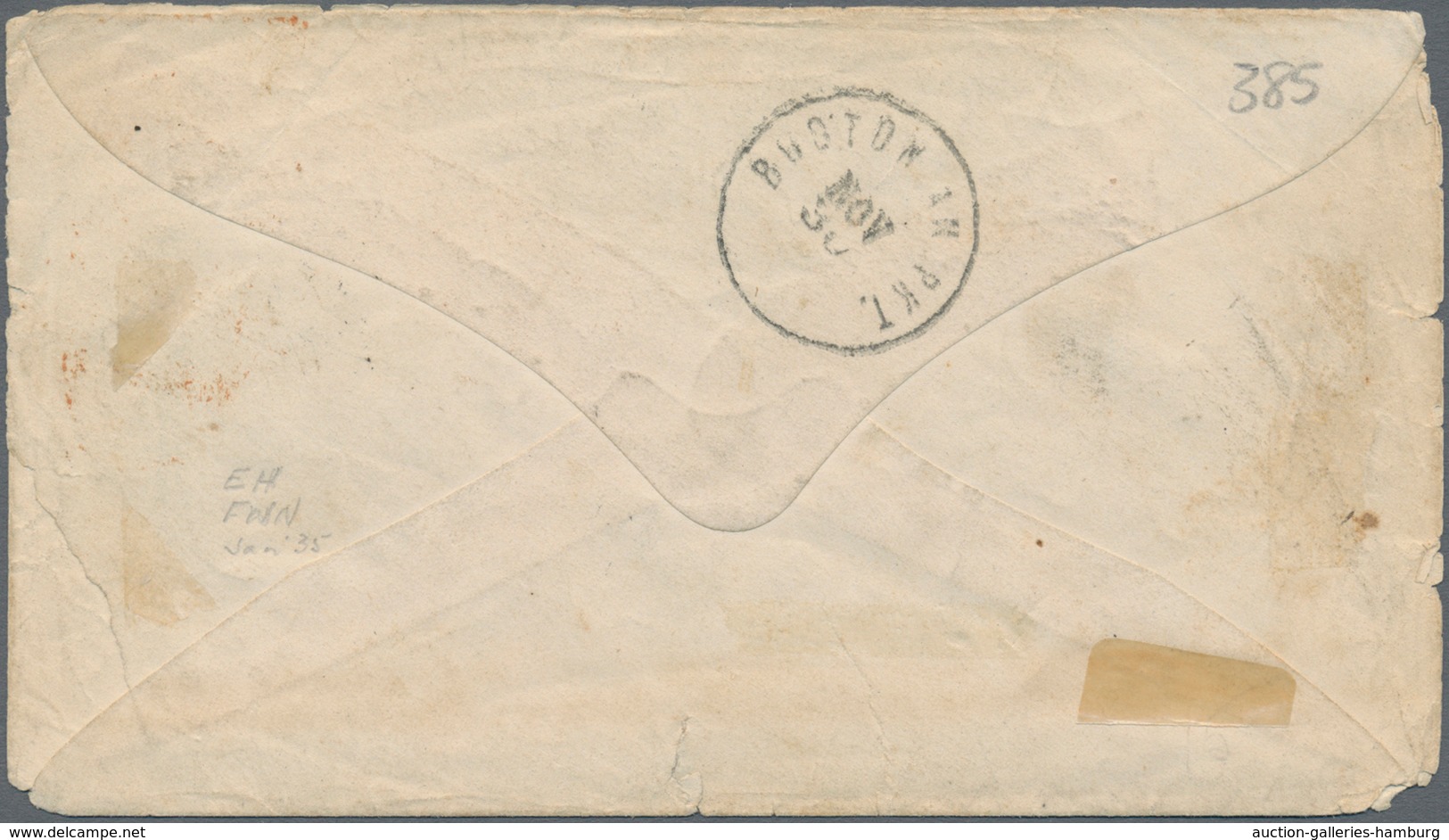 Transatlantikmail: 1868, Letter Sent From FIRENZE Via France To Boston, USA With Red Boxed "AM Servi - Europe (Other)