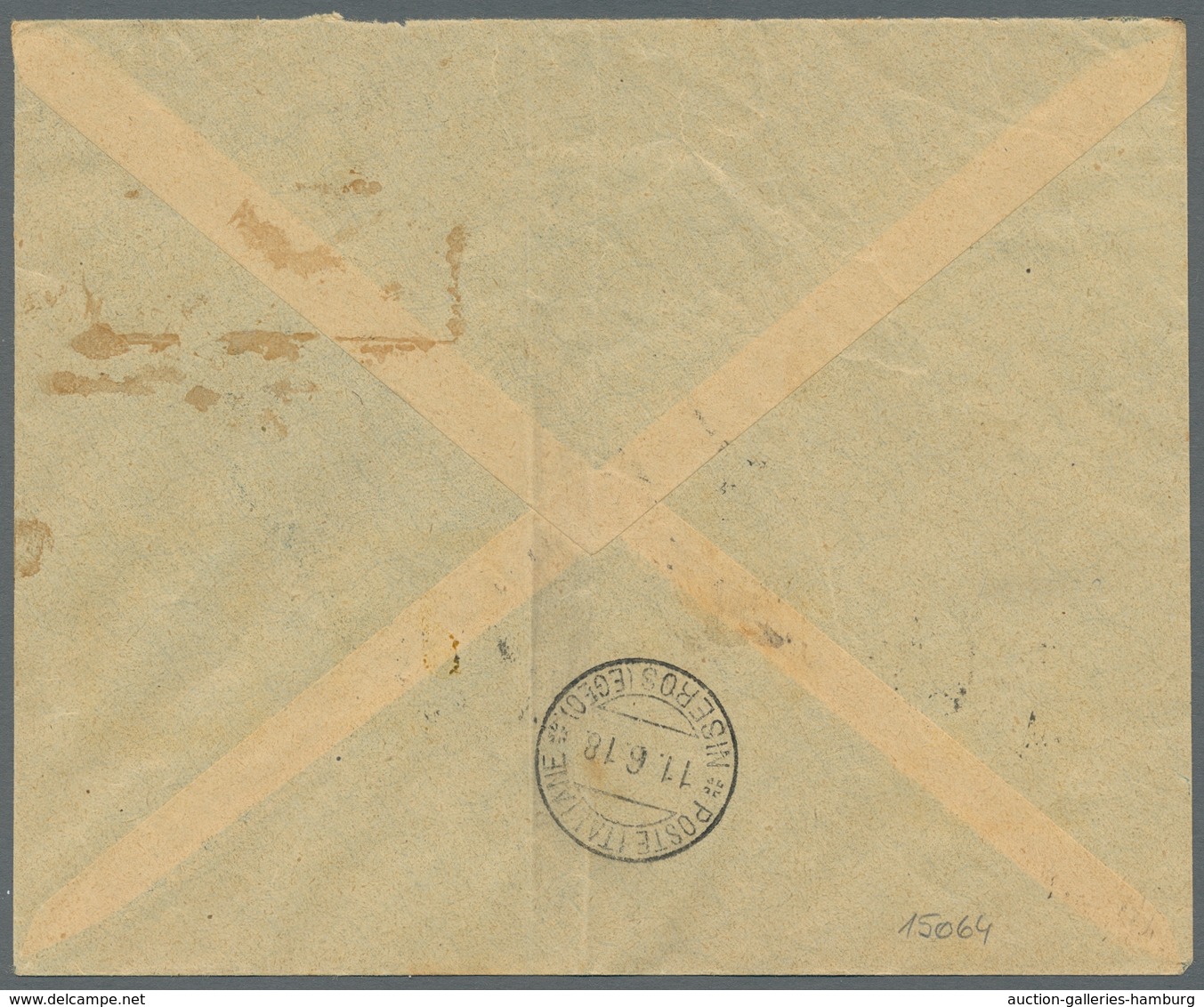 Ägäische Inseln: 1912, "15 C. Slate And 20 C. Brown Orange" Mixed Franking On Registered Letter RODI - Egeo